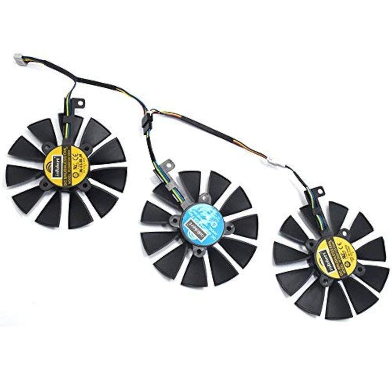 inRobert PLD09210S12HH Video Card Cooling Fan for ASUS Strix R9 390X 390 RX480 RX580 GTX 980Ti 1060 1070 1080 Graphic Card (Fan-3pcs) - Image 1